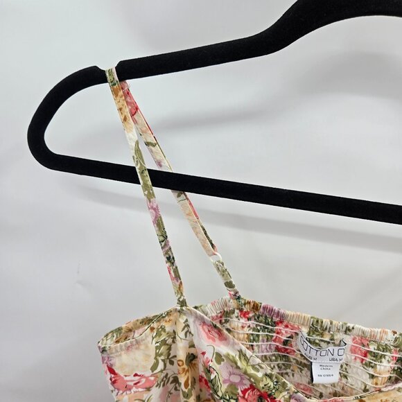Cotton On Cream Floral Cottagecore Mini Ruched Back100% Cotton Dress Medium - Picture 3 of 10